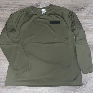 Like New Mens Adidas Parley Long Sleeve Cargo Shirt Top Army Green L